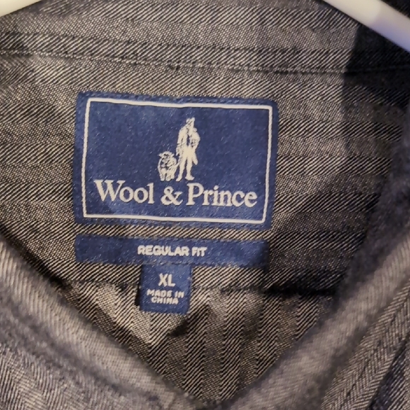 Wool And Prince Men's Charcoal Button-Up Shirt - Picture 2 of 5